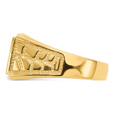 Men's 14K Yellow Gold Nugget Signet Ring – view 4