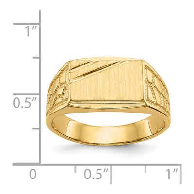 Men's 14K Yellow Gold Nugget Signet Ring – view 6