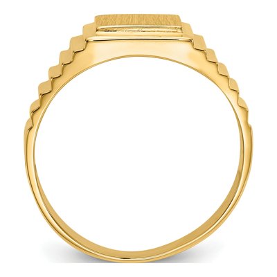 Men's 14K Yellow Gold Rectangle Signet Ring – view 3