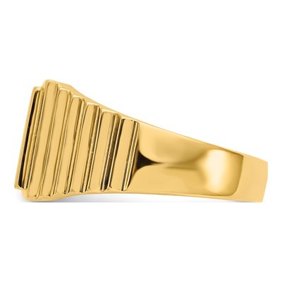 Men's 14K Yellow Gold Rectangle Signet Ring – view 4