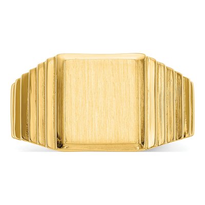 Men's 14K Yellow Gold Rectangle Signet Ring – view 5