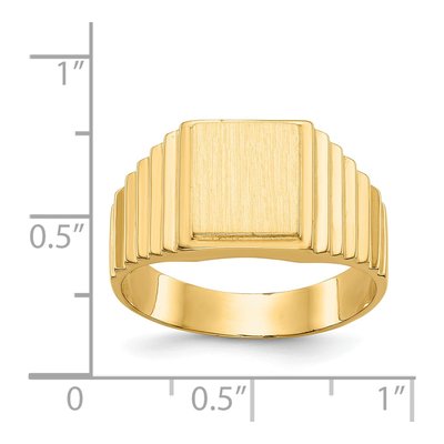 Men's 14K Yellow Gold Rectangle Signet Ring – view 6
