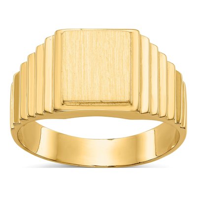 Men's 14K Yellow Gold Rectangle Signet Ring