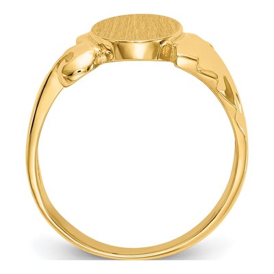 14K Yellow Gold Oval Signet Ring – view 3