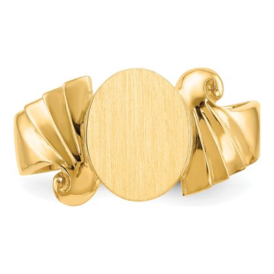 14K Yellow Gold Oval Signet Ring – view 5
