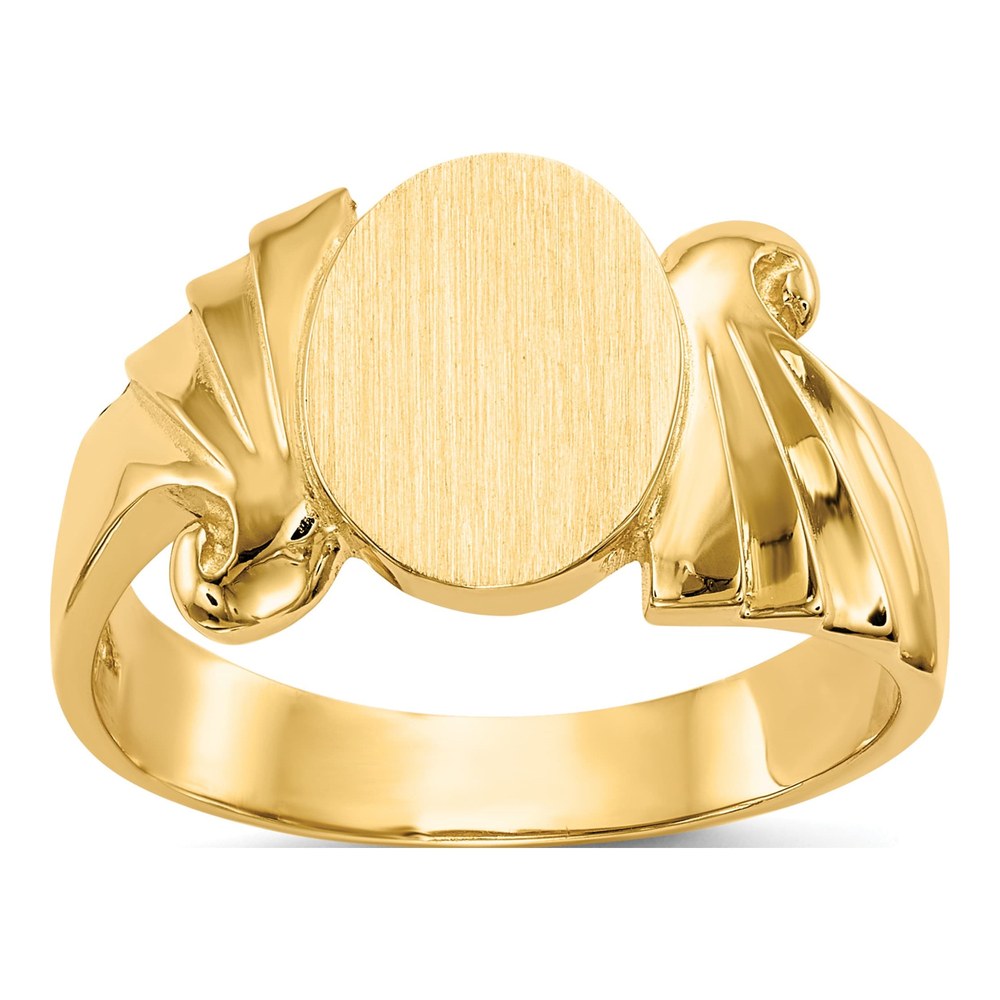 14K Yellow Gold Oval Signet Ring
