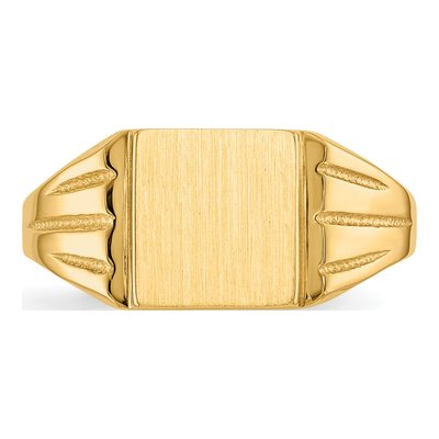 Men's 14K Yellow Gold Rectangle Signet Ring – view 5
