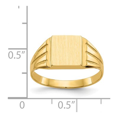 Men's 14K Yellow Gold Rectangle Signet Ring – view 6