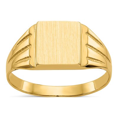 Men's 14K Yellow Gold Rectangle Signet Ring