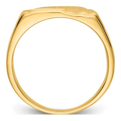 Men's 14K Yellow Gold Diagonal Signet Ring – view 3