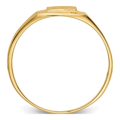 14K Yellow Gold Kids' Square Signet Ring – view 3