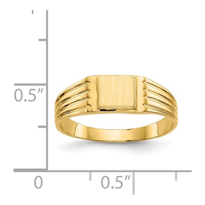 14K Yellow Gold Kids' Square Signet Ring – view 4