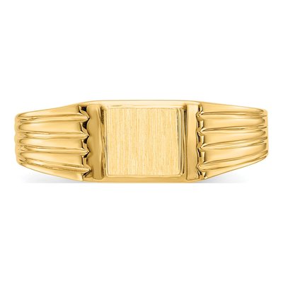14K Yellow Gold Kids' Square Signet Ring – view 6