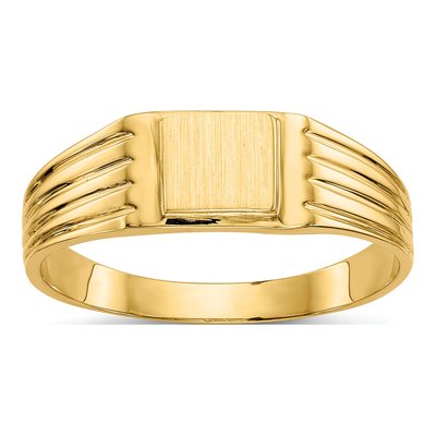 14K Yellow Gold Kids' Square Signet Ring