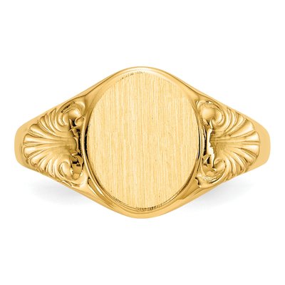 14K Yellow Gold Oval Signet Ring – view 5