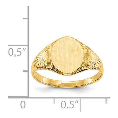 14K Yellow Gold Oval Signet Ring – view 6