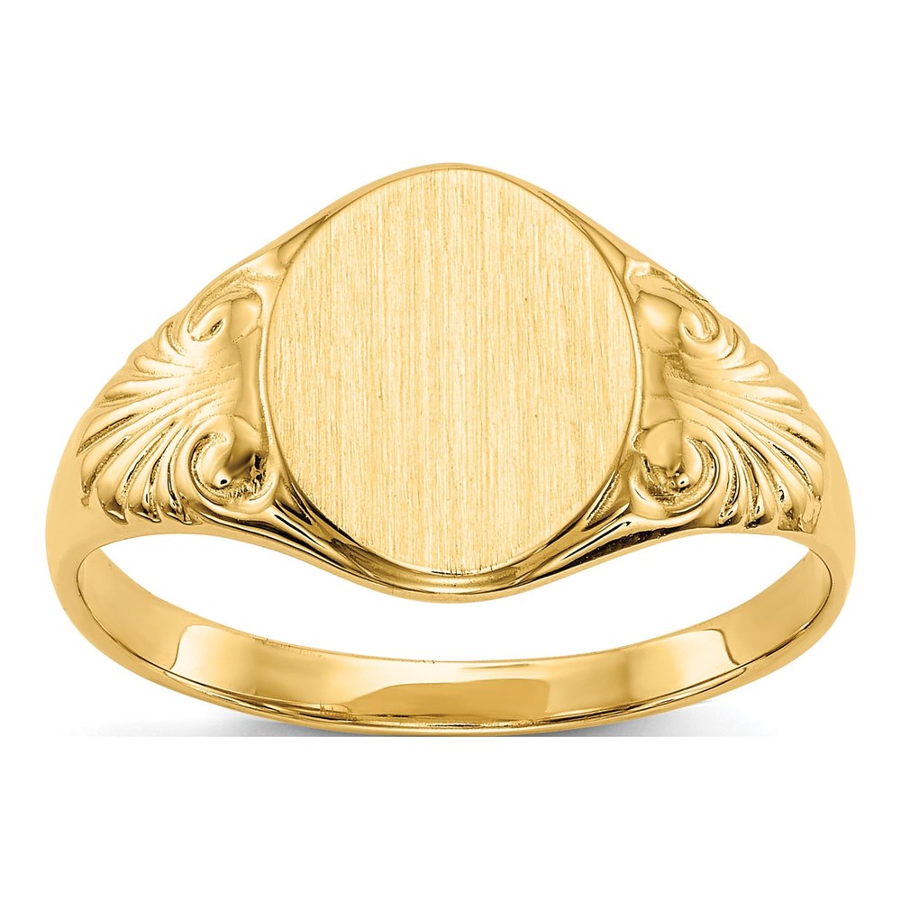 14K Yellow Gold Oval Signet Ring
