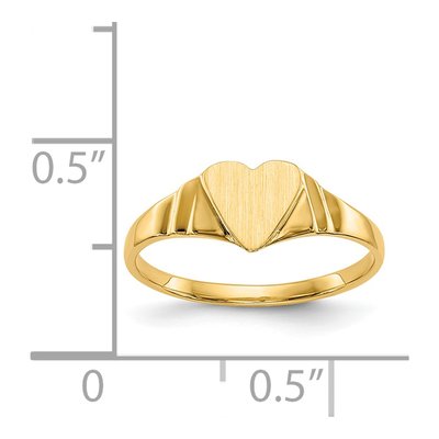 14K Yellow Gold Kids' Heart Signet Ring – view 4