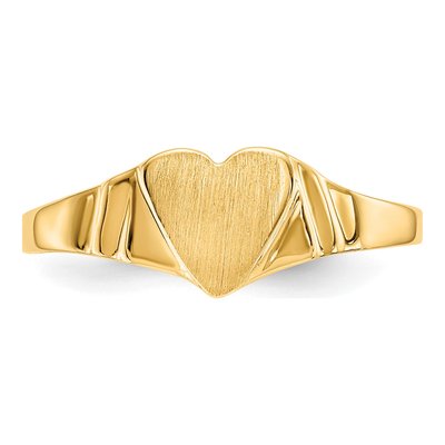 14K Yellow Gold Kids' Heart Signet Ring – view 6