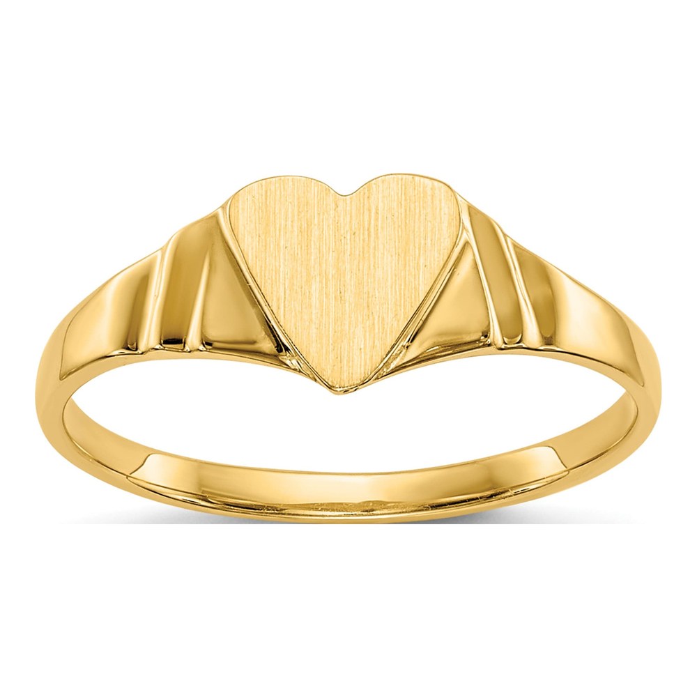 14K Yellow Gold Kids' Heart Signet Ring