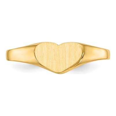 14K Yellow Gold Heart Signet Ring – view 5