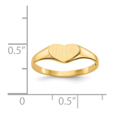 14K Yellow Gold Heart Signet Ring – view 6