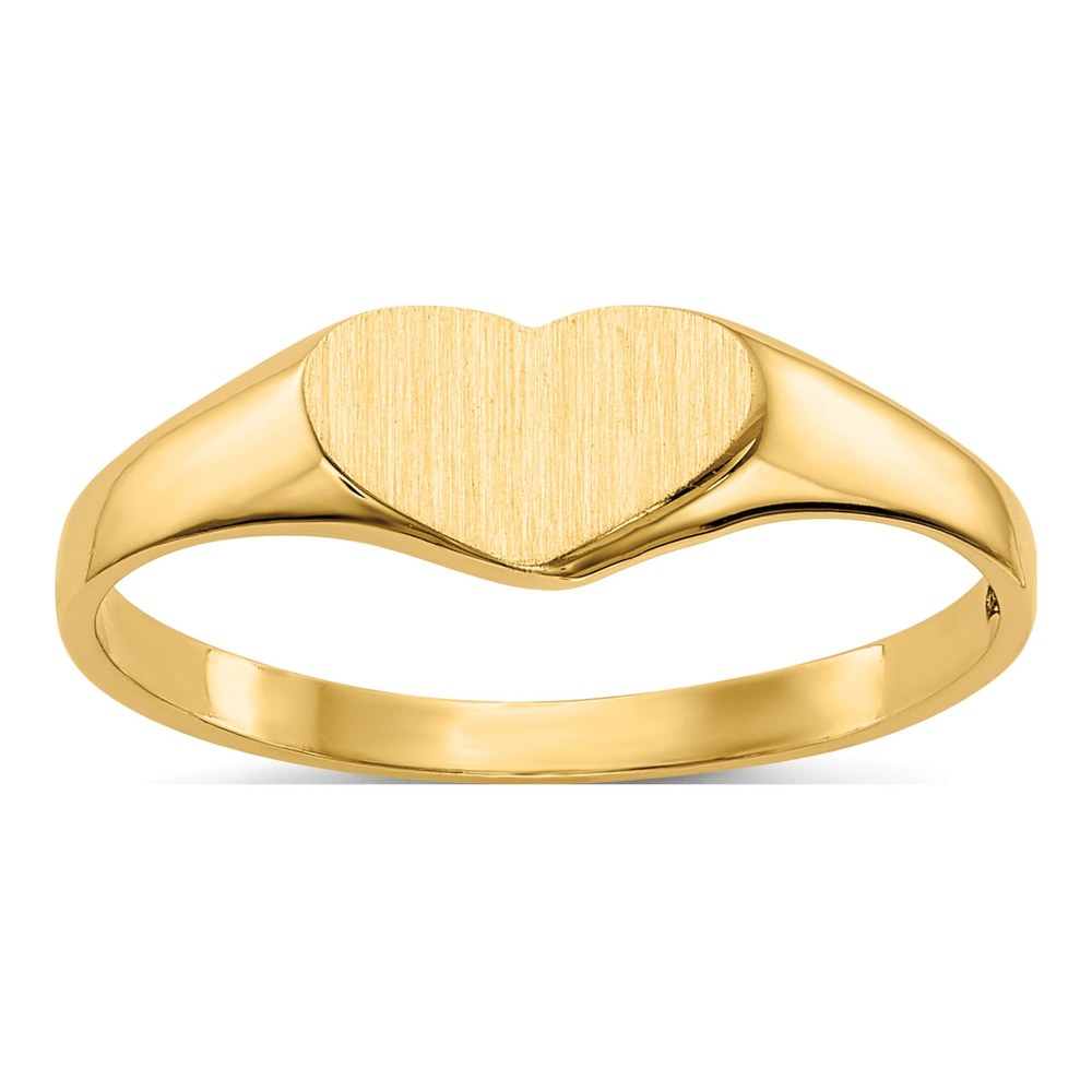14K Yellow Gold Heart Signet Ring