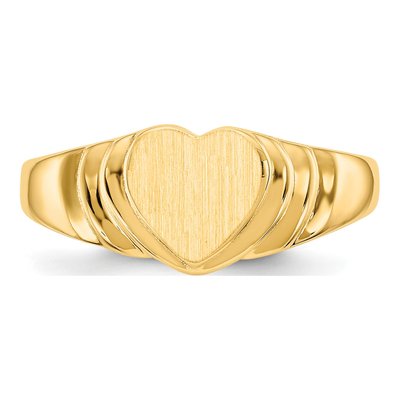 14K Yellow Gold Kids' Heart Signet Ring – view 5