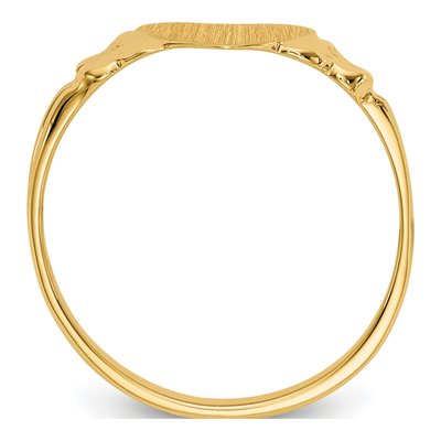 14K Yellow Gold Child's Heart Signet Ring – view 3