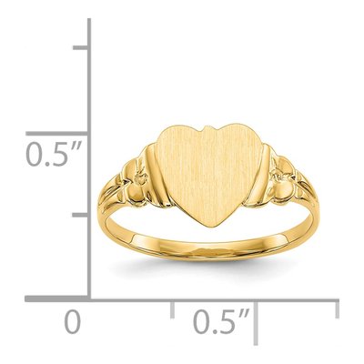 14K Yellow Gold Child's Heart Signet Ring – view 6