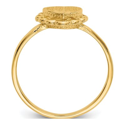14K Yellow Gold Heart Signet Ring – view 3