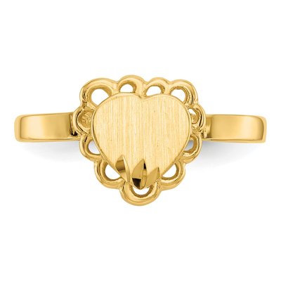 14K Yellow Gold Heart Signet Ring – view 5