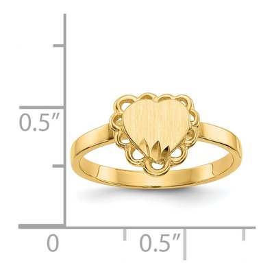 14K Yellow Gold Heart Signet Ring – view 6