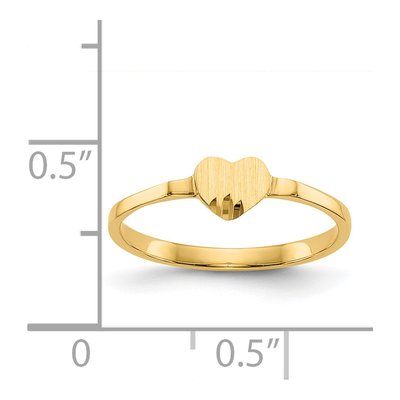 14K Yellow Gold Kids' Heart Signet Ring – view 4