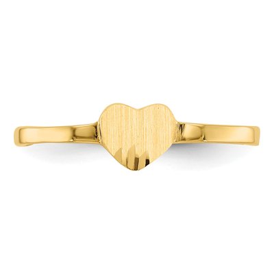14K Yellow Gold Kids' Heart Signet Ring – view 6