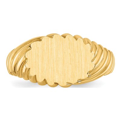 14K Yellow Gold Oval Signet Ring – view 5