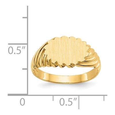 14K Yellow Gold Oval Signet Ring – view 6