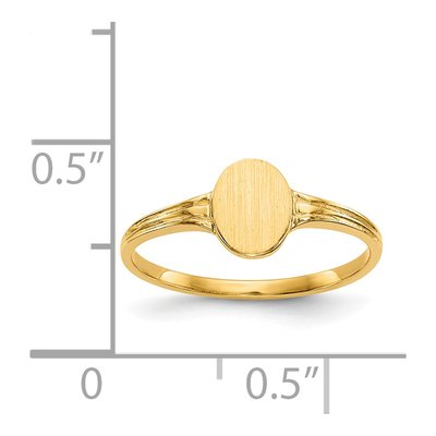 14K Yellow Gold Child's Oval Signet Ring – view 4