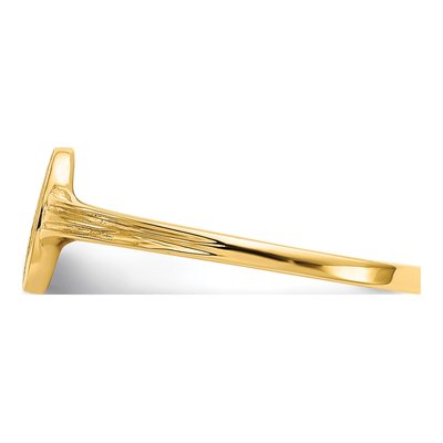 14K Yellow Gold Child's Oval Signet Ring – view 5