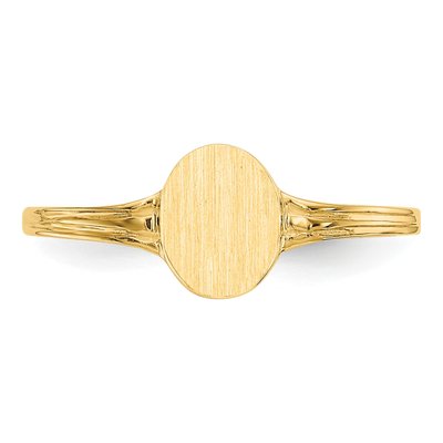14K Yellow Gold Child's Oval Signet Ring – view 6