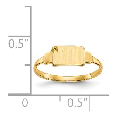 14K Yellow Gold Kids' Signet Ring – view 4