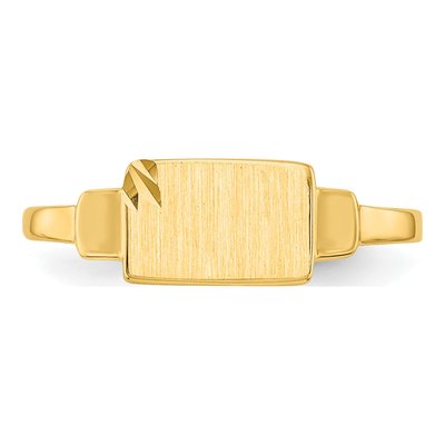 14K Yellow Gold Kids' Signet Ring – view 6