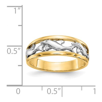 14K Yellow Gold 6mm Dolphin Band – view 4