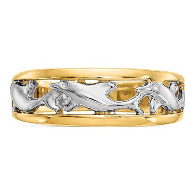 14K Yellow Gold 6mm Dolphin Band – view 6