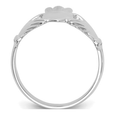 14K White Gold Claddagh Ring – view 3