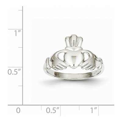 14K White Gold Claddagh Ring – view 4