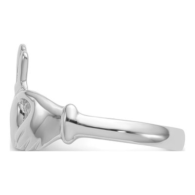 14K White Gold Claddagh Ring – view 5