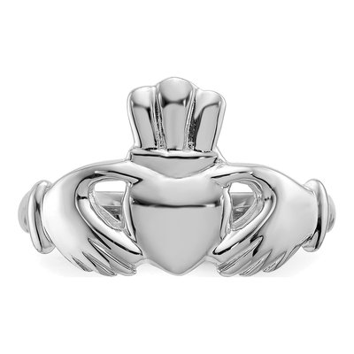 14K White Gold Claddagh Ring – view 6
