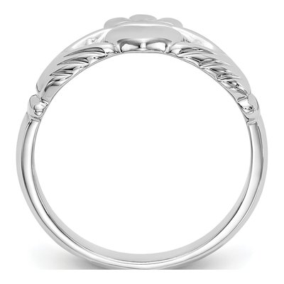 Men's 14K White Gold Claddagh Ring – view 3