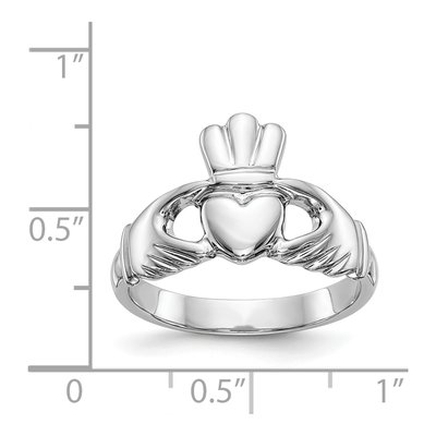 Men's 14K White Gold Claddagh Ring – view 4